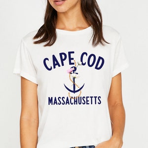 Cape Cod Massachusetts Shirt, Cape Cod T-Shirt, Nautical Graphic Tee Summer Tee, Travel Shirt, Souvenir, Cute Cape Cod Shirt, Floral Anchor