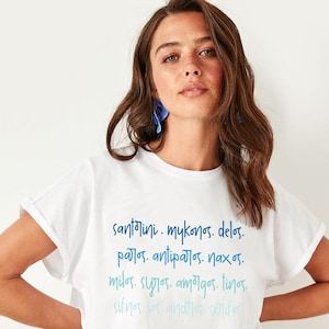 Greek Islands Shirt, Cyclades, Island Hopping, Santorini Shirt, Mykonos T Shirt, Greece Shirt, Greece Travel T-Shirt, Santorini Gift, UNISEX