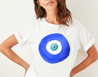 Evil Eye Shirt, Hamsa Shirt Boho Gift Unisex Womens Mens Greece Souvenir, Mykonos, Santorini, Greek, Yoga,Turkish,Good Vibes Only,Mystical
