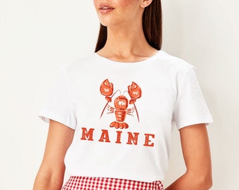 Maine Lobster Shirt, Maine T-Shirt, Lobster Graphic Tee Summer Tee, Travel Shirt, Souvenir, Home State Shirt, Maine Gift, Maine State,UNISEX
