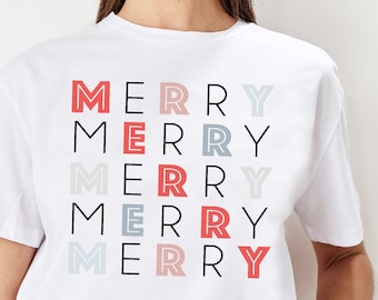 Christmas Shirts For Women, Merry and Bright, Merry Christmas Shirt, Merry Everything Shirt, Apparel Holiday Outfit, Gift For Her,Plus Sizes