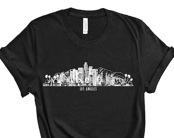 Camiseta de Los Ángeles, camiseta de Los Ángeles, Camisa de Los Ángeles, Skyline, Vintage California, Camisa Tumblr, Camisa California, CALI, Camisetas Gráficas, UNISEX