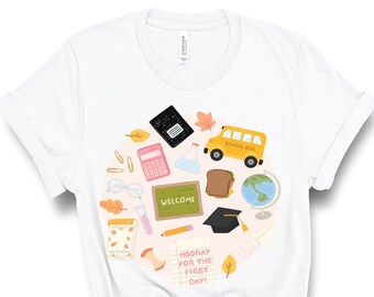 Hooray for the First Day of School Shirt for Teacher Parent Principal, Teacher Gift, Happy First Day of School Teacher Team Back To School