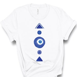 Evil Eye T Shirt, Third Eye Tee, Mindfulness Gift, Protection Symbol, Chakra Shirt, Yoga Tee, Greek, Shirts For Women, Boho Graphic Tee