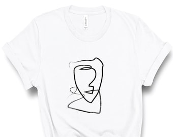 Picasso Style Sketch One Line Drawing, Abstract Face T-shirt, Abstract Print Tee, Modern Art Tshirt, Picasso T-shirt, Art Tshirt