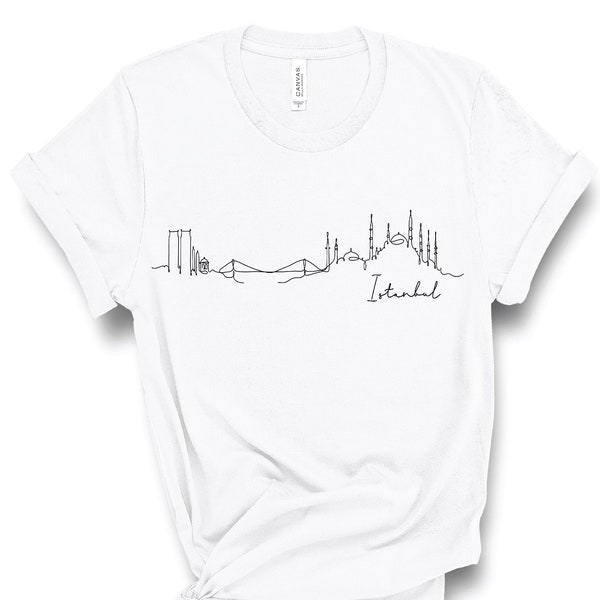 Istanbul Skyline, Istanbul Tee, Istanbul Tshirt, Istanbul T-shirt, Istanbul Shirt, Turkey Istanbul, Gift for Traveler, Wanderlust Tee, City