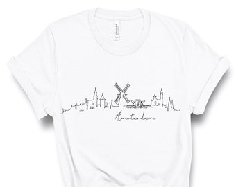 Amsterdam Skyline Shirt, Amsterdam Shirt, Amsterdam Netherlands, Amsterdam T Shirt, Netherlands T-Shirt, Netherlands Shirt, Amsterdam Gift
