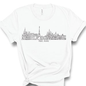 Paris T-shirt, Eiffel Tower T-Shirt, Travel Clothing T-Shirt, Women&#39;s Paris T-Shirt, Paris Tees, Paris Skyline, France Shirt, Vintage Shirt