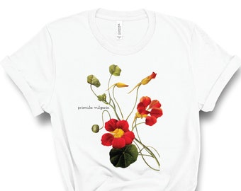 Camisa Botánica, Camiseta Vintage, Botánica Vintage, Estampado Botánico, Camiseta de Flores, Camiseta, Camisa de Flores Vintage, Camiseta Gráfica, Flor Silvestre
