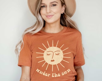 Under The Sun Shirt, vintage Style Tee, Retro Graphic T-Shirt, Hippie 70s Inspired Shirt, Boho Festival Tee, Wanderlust Travel Gift, UNISEX