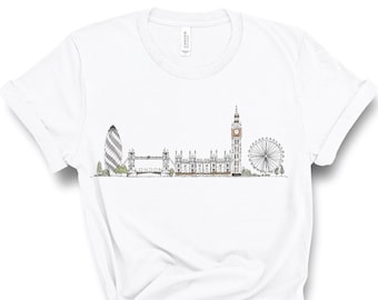 London Shirt, London Skyline, London Souvenir, London Vacation, I Love London Shirt, London Travel Gift, London Bridge, London Tee, UNISEX