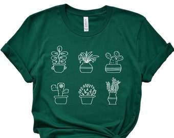 Succulent T-Shirt, House Plant Shirt, Cactus T Shirt Womens, Plant Shirt, Plant Lover, Succulent, Gift For Mom, Gift For Her,Birthday Gift