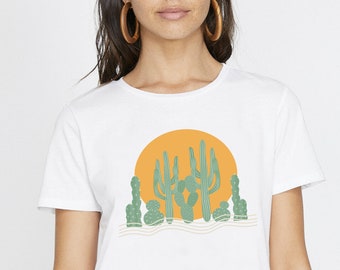 Kaktus Wüste Sonne Unisex T-Shirt, Südwesten Stil Sonnenuntergang Shirt, Wüste T-Shirt, Wüste Kaktus T-Shirt, Grafik-t-Shirt, Kakteen Shirt, Wüste Sonne Shirt