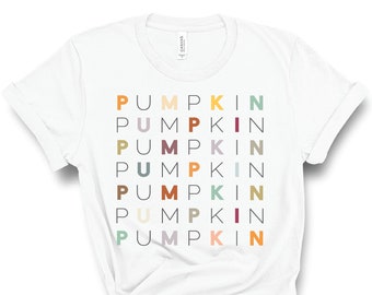 Fall T-shirts For Woman, Pumpkin Shirt, Fall Shirt, Autumn Shirt, Thanksgiving, Autumn Leaves and Pumpkins,Women's Graphic Tee,Fall T-shirts