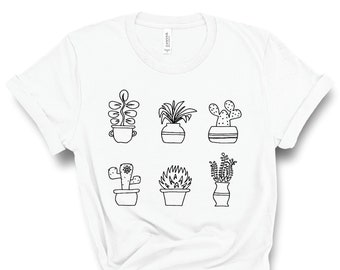 Succulent T-Shirt, House Plant Shirt, Cactus T Shirt Womens, Plant Shirt, Gift For Mom, Gift For Her, Plants Tee, Plant Lady Shirt,Succulent