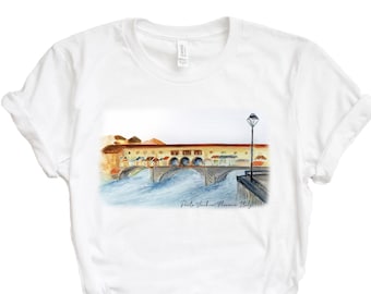 Florence Skyline Shirt, Florence Shirt, Italy Shirt, Florence Italy, Ponte Vecchio, Italian T-Shirt, Italian Tshirt, Vintage Italian Shirt
