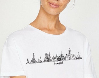 Bangkok Shirt, Bangkok Skyline Shirt, Thailand Shirt, Thailand Tshirt, Bangkok T-Shirt, Travel Tee, Souvenir, Gift For Travel Lover, UNISEX