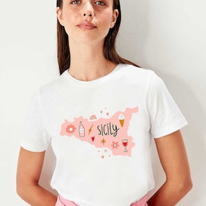 Sicily Italy Shirt, Italy Shirt, Sicily Map, Sicilian Shirt, Travel Gift, I Love Italy T-Shirt, Gift for Italy Lover, Summer Vacation Tee