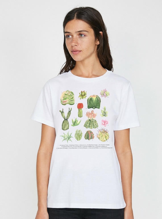 Botanical Cactus Watercolor Succulent Plant Lady Garden Tee Botanical Cactus Watercolor Succulent Plant Lady Garden Tee