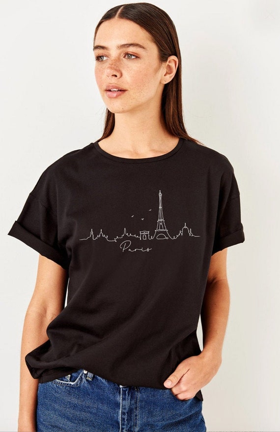 Paris Eiffeltoren T-shirt Parijs Tees Parijs - Etsy België