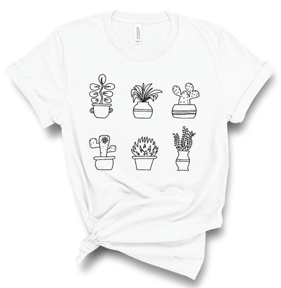 T-shirt House Plant Cactus T Shirt Womens Etsy