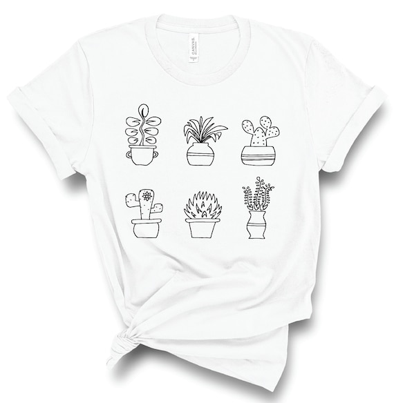 T-shirt House Plant Cactus T Shirt Womens Etsy