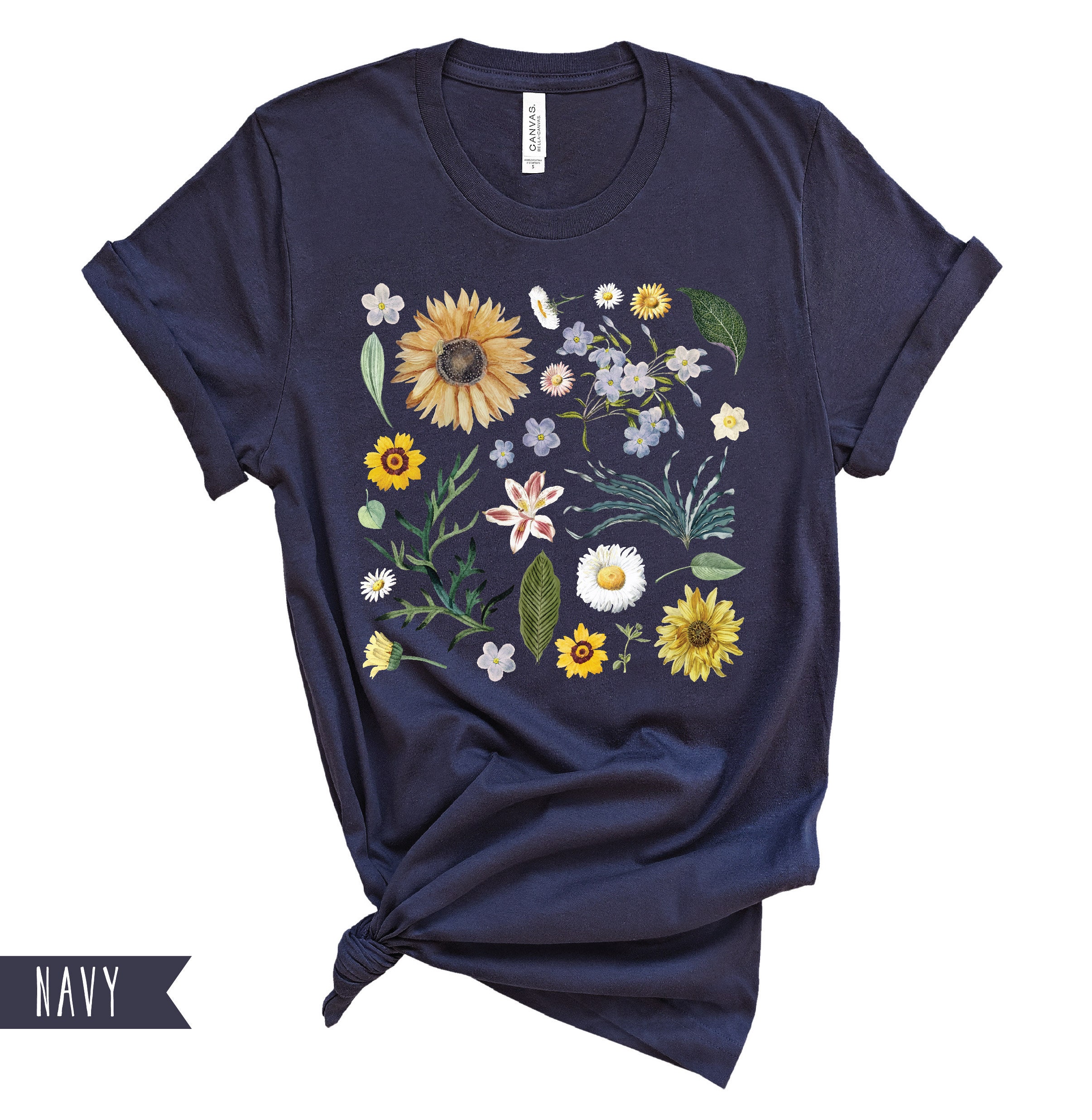 Vintage Inspired Floral Tee Botanical Shirt Flower Tshirt Etsy UK