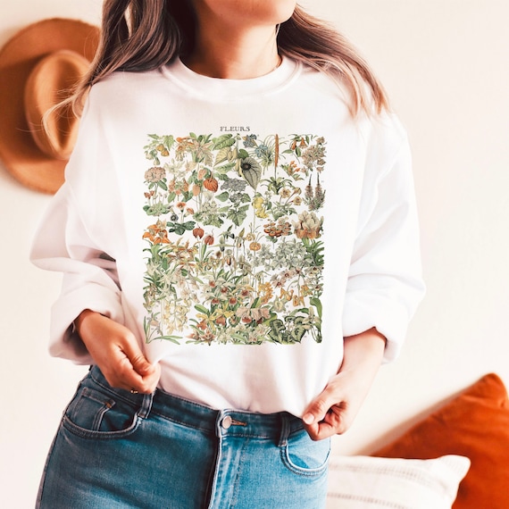 Botanical Sweatshirt, Vintage Florals Shirt, Vintage Botanical, Botanical Print, Wildflower, Vintage Flower Shirt, Gift For Her, Crewneck