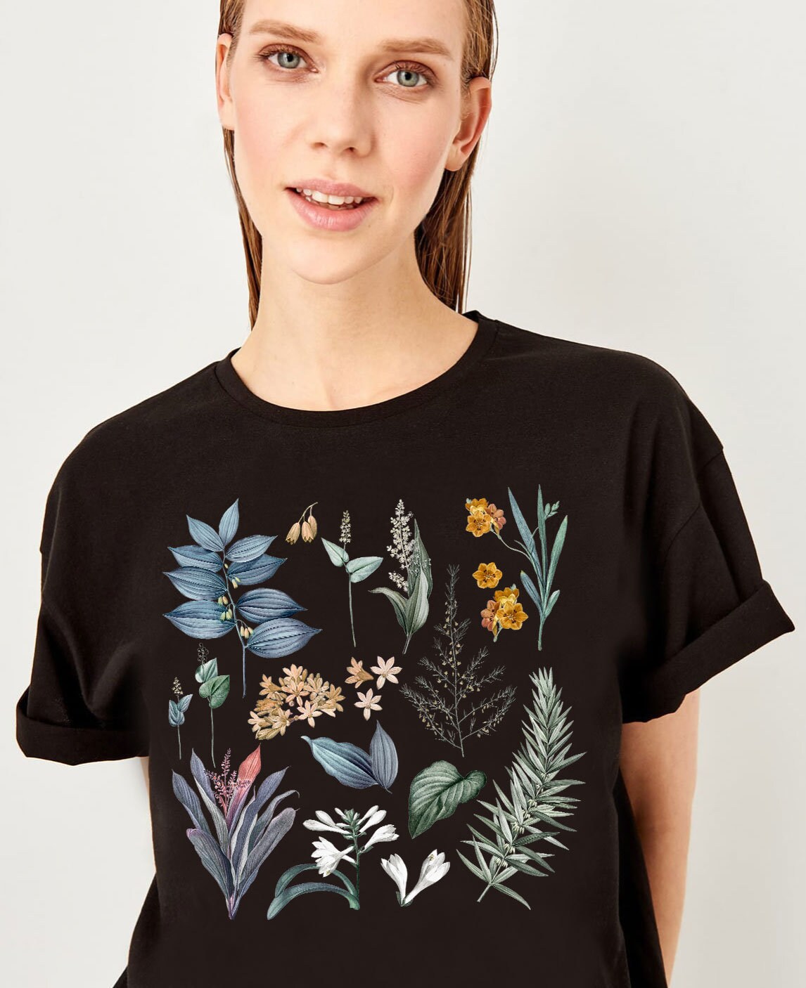  Vintage Botanical Floral Flower Shirt Tshirt Tee T-Shirt :  Clothing, Shoes & Jewelry