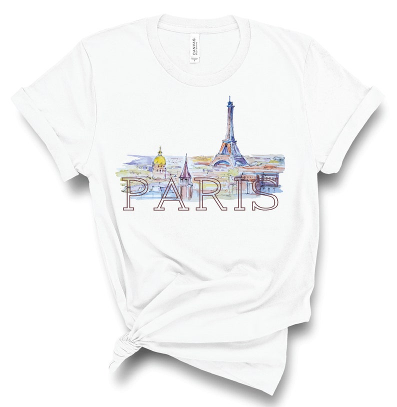 Paris T-shirt Eiffel Tower Tshirt Travel T-shirt Paris - Etsy