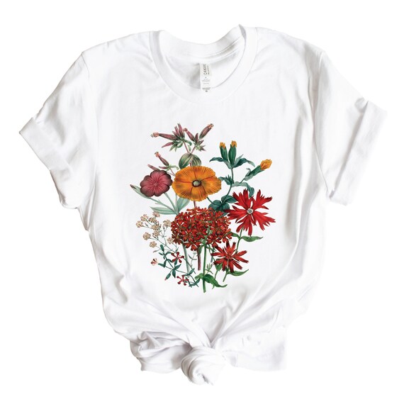 Botanical Shirt, Vintage Inspired Botanical Tee, Womens T-shirt