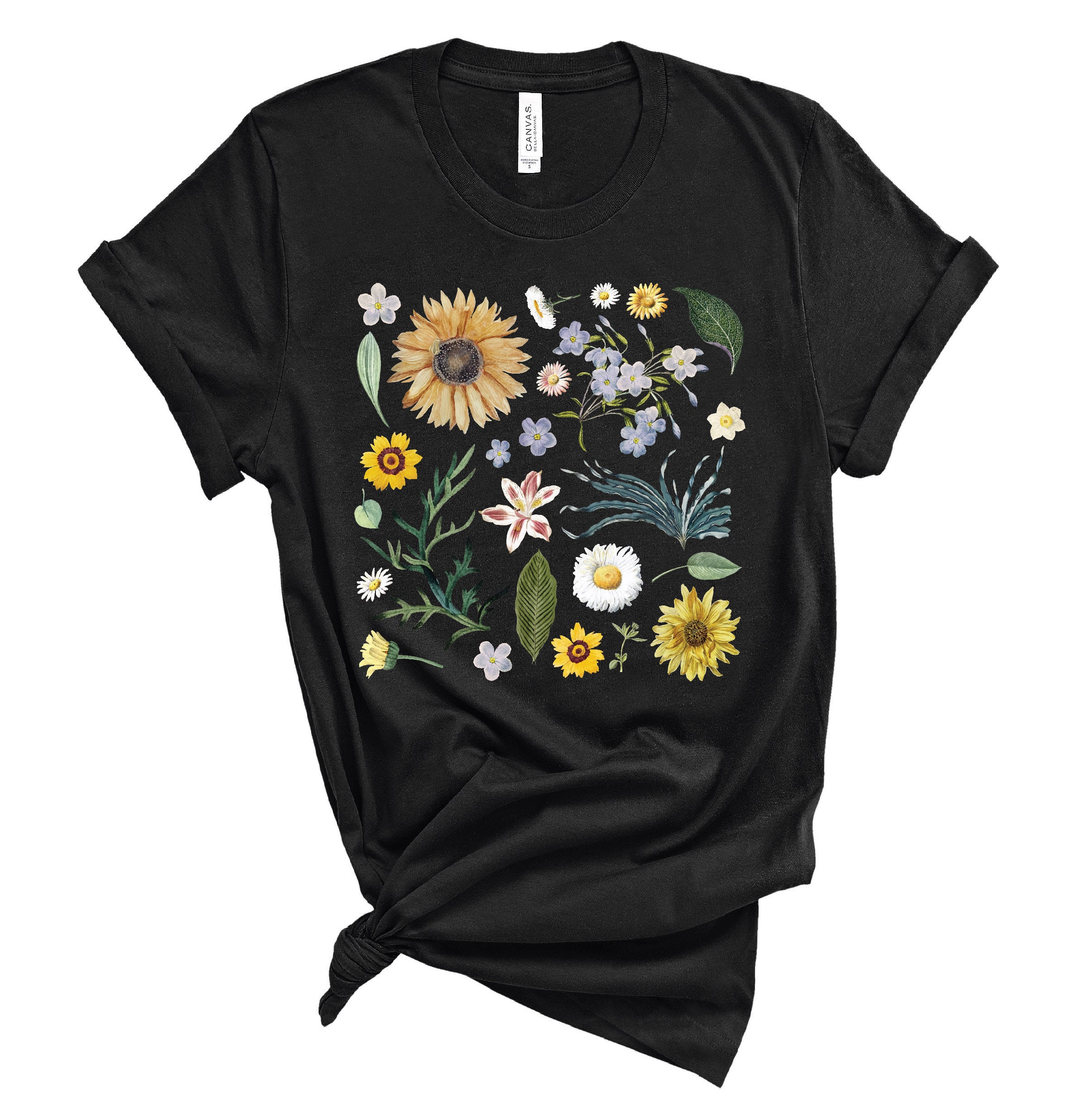 Vintage Inspired Floral Tee Botanical Shirt Flower T Shirt Etsy