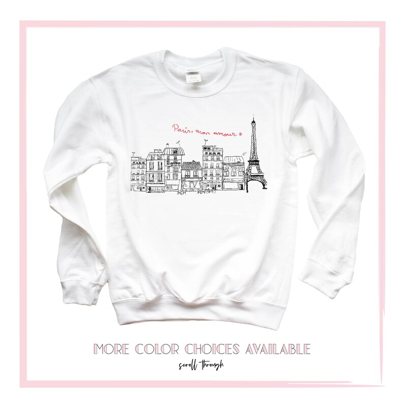 Paris Sweatshirt Eiffel Tower Sweatshirt Paris Skyline Etsy