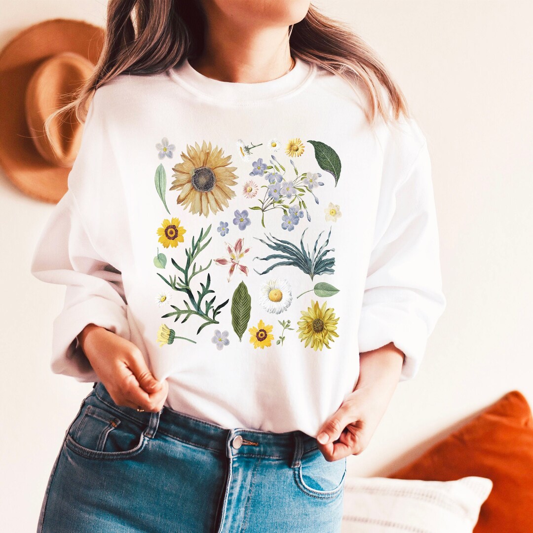 Vintage Floral Art Print Casual Sweatshirt main image 1