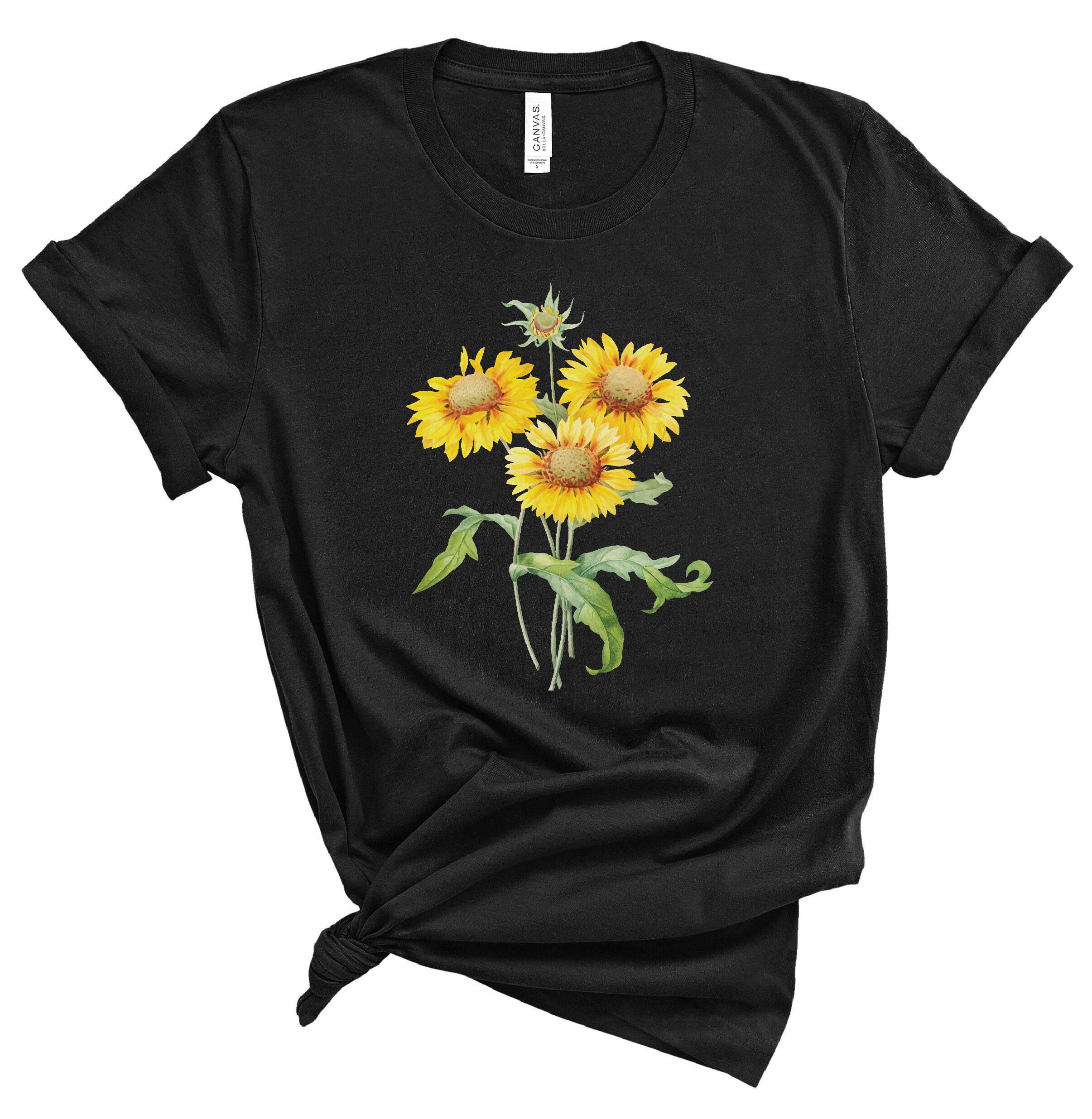 Boho Shirt Sunflower T Shirt Gift for Her Floral Graphic Tee Sunflower Shirt Flower Shirts for Women Botanical Shirt Wildflower Shirt