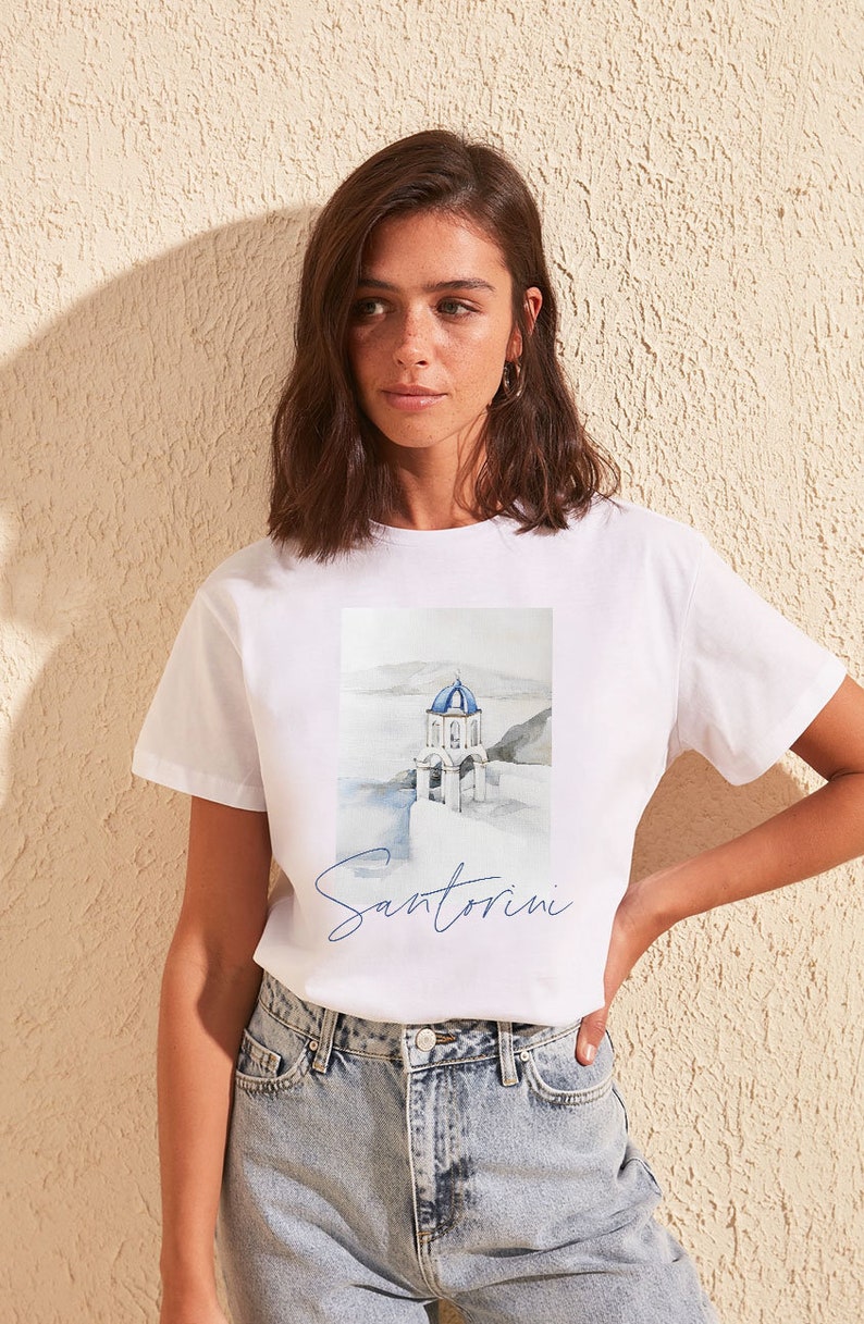 Santorini Greece Shirt Greece Greek Islands Santorini - Etsy