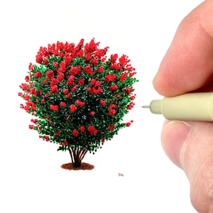 Crepe Myrtle Art Print Ink | Botanical Illustration | Flower Artwork | Blooming Tree Art | Miniature Art