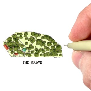 The Grove at Ole Miss Art Print | University of Mississippi in Oxford, Mississippi | Ole Miss Rebels Campus Illustration | Miniature Artwork