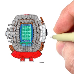 Ole Miss Stadium Art Print: Vaught-Hemingway Illustration