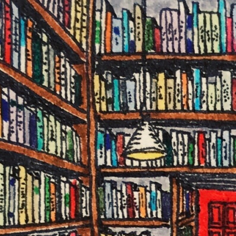 Tiny Bookstore Art Print Book Aesthetic Library Etsy