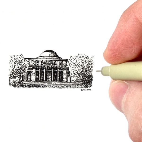 Vanderbilt University Peabody College Art Print | Nashville Campus Illustration | Vanderbilt Education | Miniature Artwork