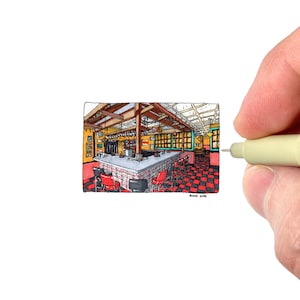 Ajax Diner Kunstdruck | Oxford, Mississippi Illustration | Diner Ästhetische | Ole Miss Kunstwerk