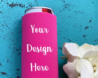 Custom Slim Can Beverage Insulator - single side design