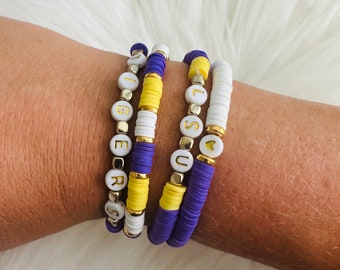 LSU Bracelet Stack