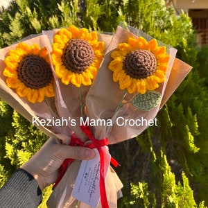 Crochet Sunflowers Bouquet/Crochet Sunflowers/Handmade Kniited Sunflowers /Home Decor Flowers