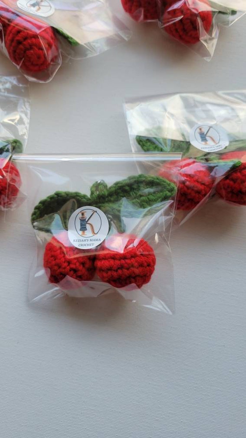 Crochet Cherry Keychain/cherry Keyring/cherry Etsy