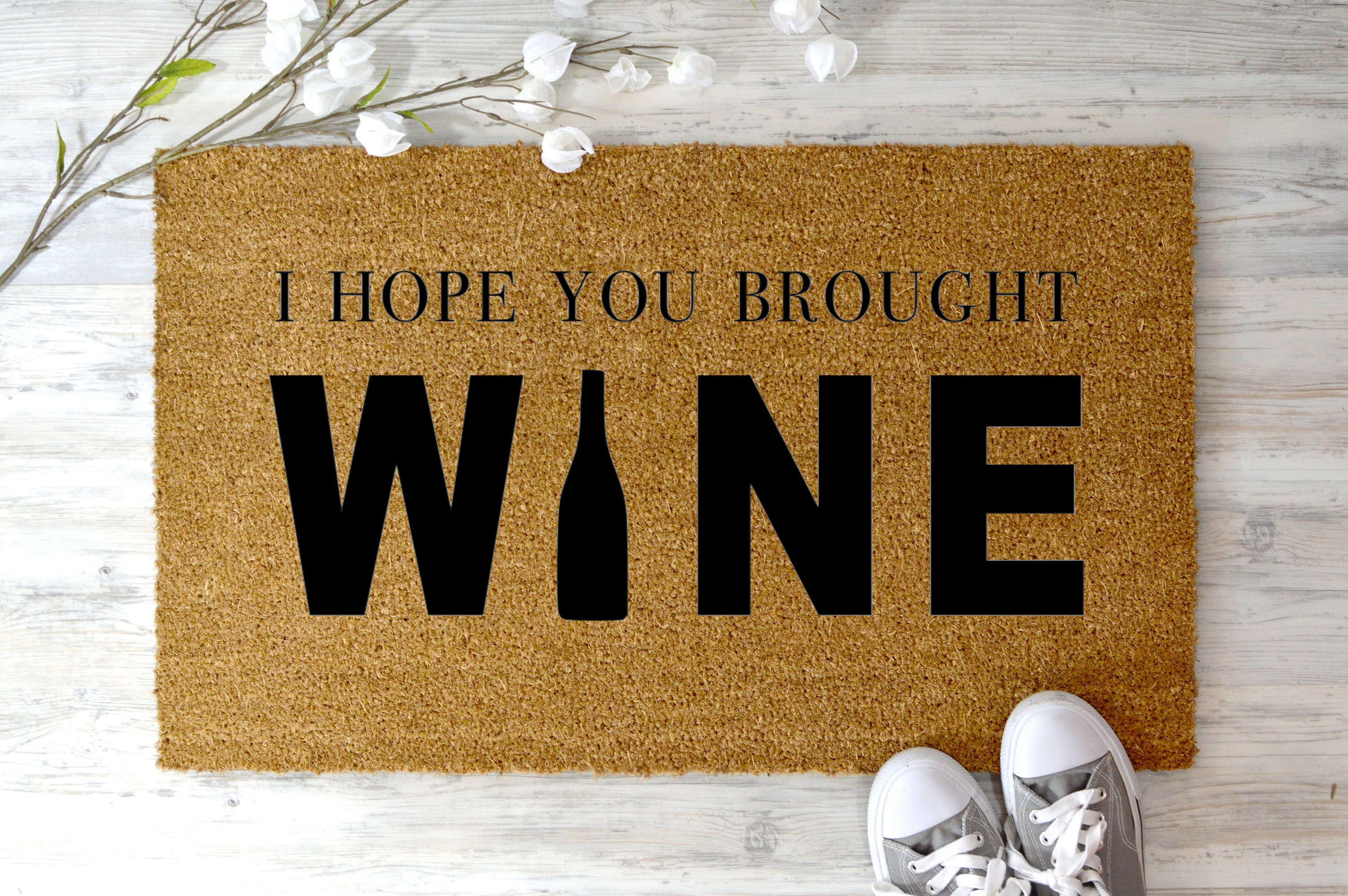 I Hope You Brought Wine Doormat I Christmas Gift I Etsy