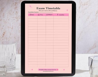 GCSE Exam Timetable Planner | Revision Schedule | Student Timetable (A4 PDF Download)