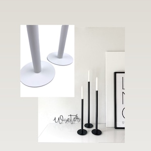 1 candlestick made of stainless steel black or white powder-coated small 40 cm high