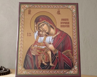 Icono ortodoxo serbio de Jesucristo y la Virgen María